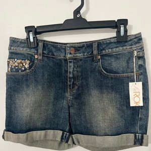 LaRok Sequins Denim Shorts Size 4 Jeans